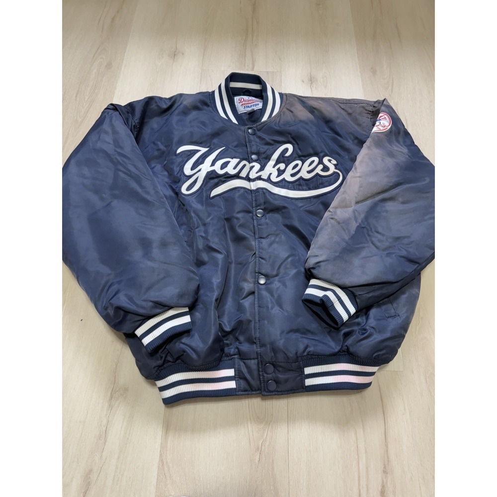 Vintage New York Yankees Diamond Starter Snap Jacket Men XL Baseball Embroidered